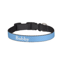 Blue Gingham Checks Personalized Pet Collar