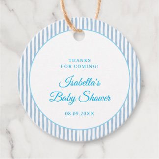Blue Gingham Classic Elegant Baby Shower Favor Bedankjes Labels