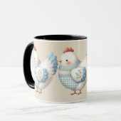 Blue Gingham Cottage Hen Mok (Voorkant links)