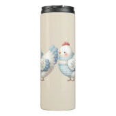 Blue Gingham Cottage Hen Thermosbeker (Achterkant)