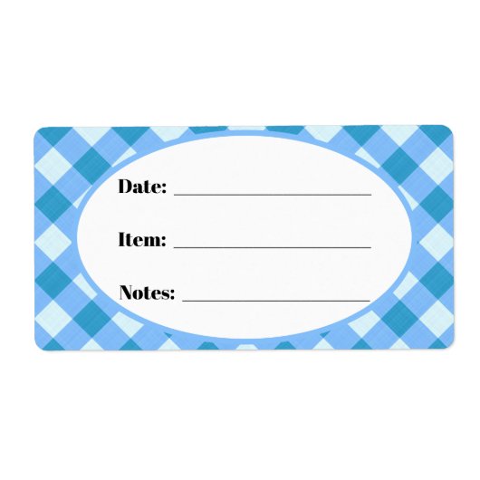 Blue Gingham Country Canning & Food Storage Label (Voorkant)