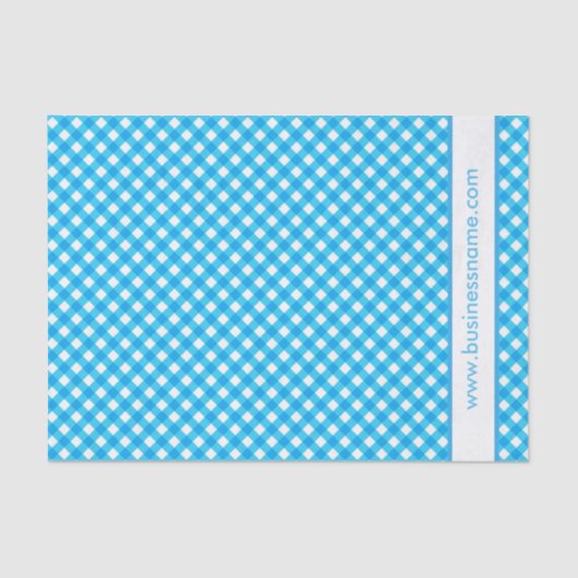 Blue Gingham Custom Text Tissuepapier (Voorkant)