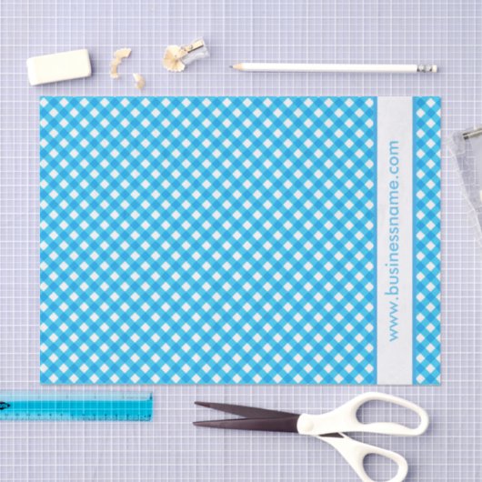 Blue Gingham Custom Text Tissuepapier (Craft)