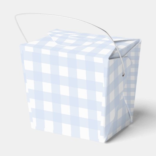 Blue Gingham Dank u picknick Baby shower Bedankdoosjes (Achterkant)