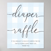 Blue Gingham Diaper Raffle Poster (Voorkant)