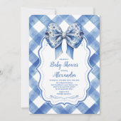 Blue Gingham en Bow Kaart (Voorkant)