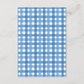 Blue Gingham en Bow Raffle Diapper Enclos Informatiekaartje (Achterkant)