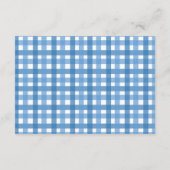 Blue Gingham en Bow Raffle Diapper Informatiekaartje (Achterkant)