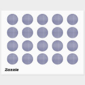 Blue Gingham Envelope Seal Ronde Sticker (Vel)