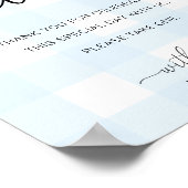 Blue Gingham Favors Sign Poster (Hoek)