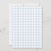 Blue Gingham Gekke Goose Baby shower Kaart (Achterkant)
