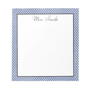 Blue Gingham geruit Notitieblok