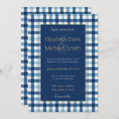 Blue Gingham geruit patroon Kaart (Voorkant / Achterkant)