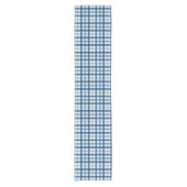 Blue Gingham geruit patroon Korte Tafelloper (Voorkant)