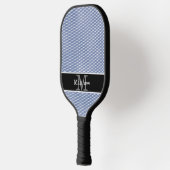 Blue Gingham geruite Initiaal monogram Pickleball Paddle (Links)