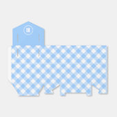 Blue Gingham geruite patroon gunst box Bedankdoosjes (Uitgevouwen)