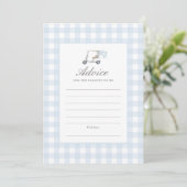 Blue Gingham Golf Baby shower advies Kaart (Staand voorkant)