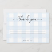 Blue Gingham - Hartelijk dank Kaart (Voorkant)