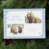 Blue Gingham heeft twee foto's gemaakt Feestdagenkaart