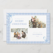 Blue Gingham heeft twee foto's gemaakt Feestdagenkaart (Voorkant)