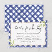 Blue gingham hout picknick zomer boek aanvraag informatiekaartje (Voorkant / Achterkant)