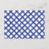 Blue gingham hout picknick zomer boek aanvraag informatiekaartje (Achterkant)