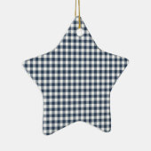 Blue Gingham Keramisch Ornament (Rechts)