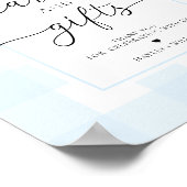 Blue Gingham Konijnkonijn Kaarten en geschenken Poster (Hoek)