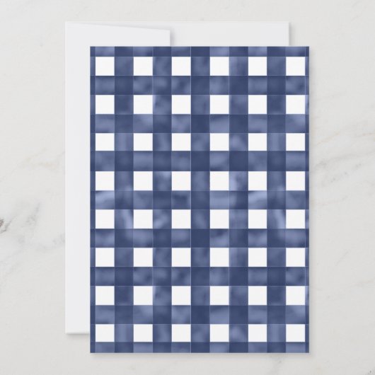 Blue Gingham krab bruiloft Kaart (Achterkant)