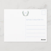 Blue Gingham Laurel Crest Bedankt Briefkaart (Achterkant)