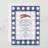 Blue Gingham Lobster Wedding Rehearsal Dinner Kaart (Voorkant)