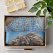 Blue Gingham Maternity | Decoupage voor zachte lan Tissuepapier (Geschenk)