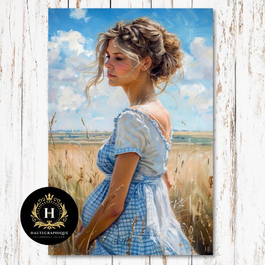 Blue Gingham Maternity | Decoupage voor zachte lan Tissuepapier