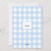 Blue Gingham Merry Christmas Kaart (Achterkant)