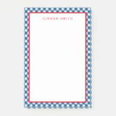 Blue Gingham met Red Border Post-it® Notes (Voorkant)