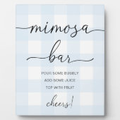 Blue Gingham Mimosa Bar Sign. Fotoplaat (Voorkant)