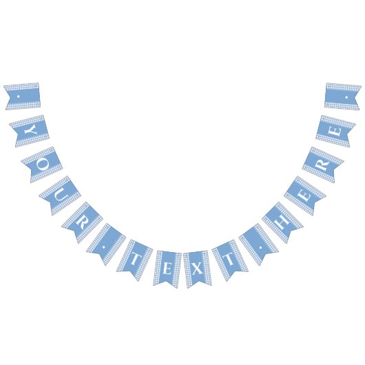 Blue Gingham Monogram Picnic Bunting Banner (Alle)