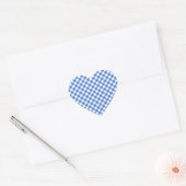 Blue Gingham Pattern Hart Sticker (Envelop)