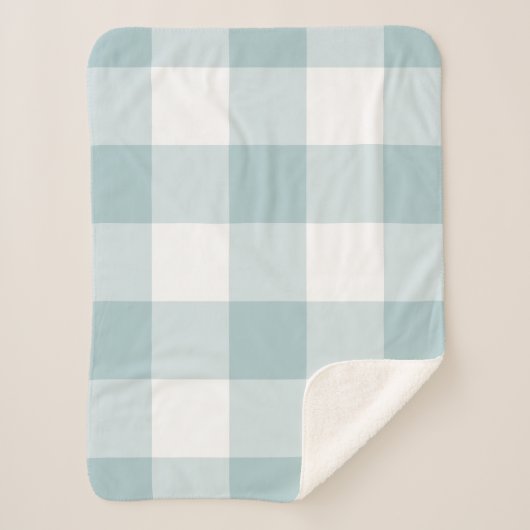Blue Gingham Pattern Sherpa Deken (Voorkant)