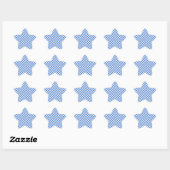 Blue Gingham Pattern Ster Sticker (Vel)