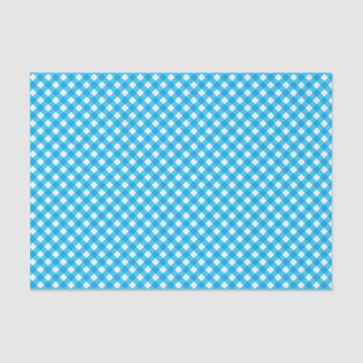 Blue Gingham Pattern Tissuepapier (Voorkant)