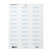 Blue Gingham Paw Print Retouradres Label (Full Sheet)