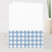 Blue Gingham Personalized Baby Welcome Card  Kaart (Achterkant)