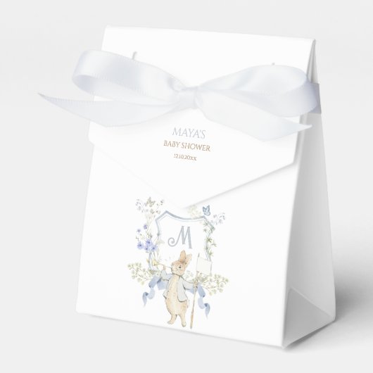 Blue Gingham Peter the Rabbit Baby shower MUTED BL Bedankdoosjes (Voorkant Zijde)