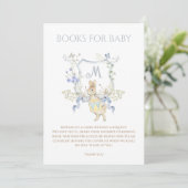 Blue Gingham Peter the Rabbit Baby shower MUTED BL Kaart (Staand voorkant)