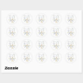Blue Gingham Peter the Rabbit Baby shower MUTED BL Ronde Sticker (Vel)