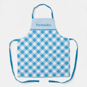 Blue Gingham  Plaid Pattern Gepersonaliseerd Schort (Voorkant)