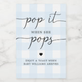 Blue Gingham Pop het als ze Pop op het etiket (Enkel label)