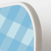 Blue Gingham Pset Monogram en naam op maat Pickleball Paddle (Links Detail)