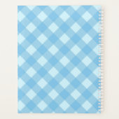 Blue Gingham Pset Monogram en naam op maat Planner (Achterkant)
